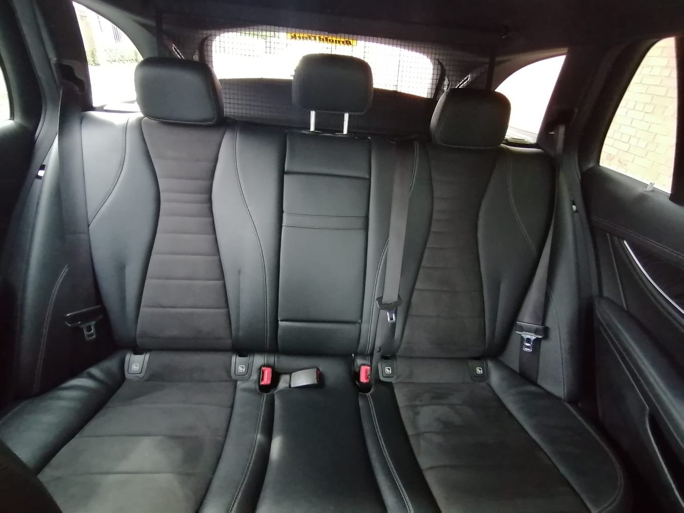Rear passenger seats of the Mercedes-Benz E-Class used by MCR Elite Transfers on Manchester to Hull Ferry Port transfers